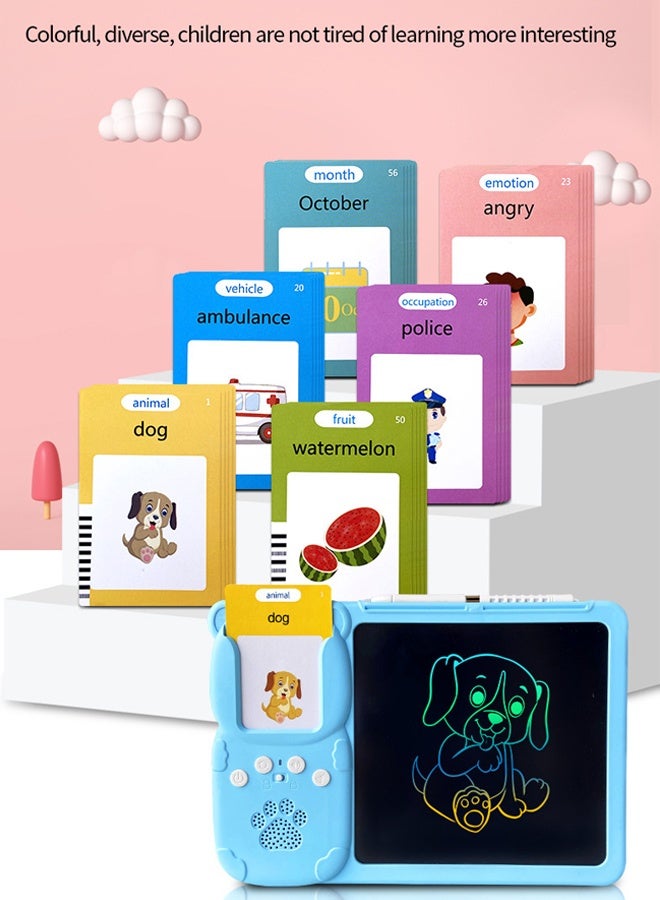 هالامودو ألعاب الأطفال الصغار اللغة الإنجليزية تتحدث بطاقات فلاش ، موارد التعلم في رياض الأطفال 112 كلمات بصرية مع لوحة الرسم للتحدث Doodling ، ألعاب الحسية للأطفال المصابين بالتوحد ، الأولاد والبنات 2 3 4 5 6 ، الأزرق - Image 4