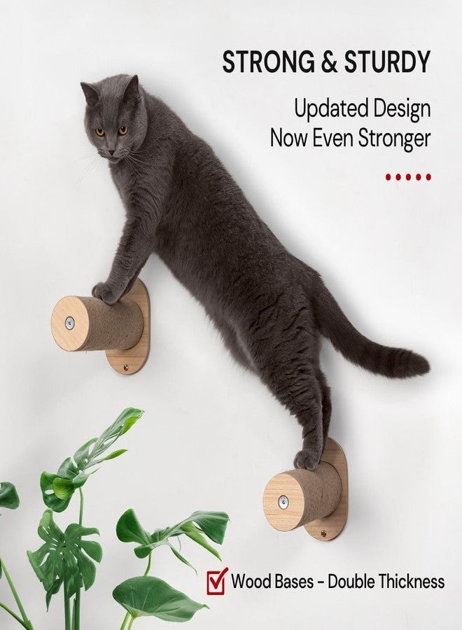 7 Ruby Road Cat Wall Steps for Indoor Cats to Climb, Wooden Cat Climbing Shelves with Jute Rope Stairs for Large Cats, Modern Wall Mounted Furniture 2Pcs Shelf Set, 13" (Salto) - Image 2