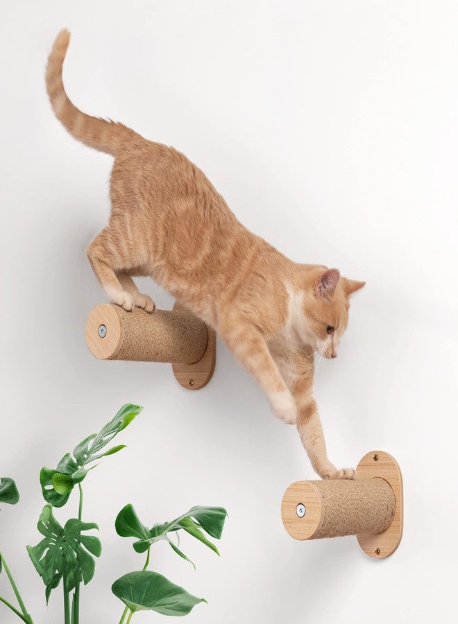 7 Ruby Road Cat Wall Steps for Indoor Cats to Climb, Wooden Cat Climbing Shelves with Jute Rope Stairs for Large Cats, Modern Wall Mounted Furniture 2Pcs Shelf Set, 13" (Salto) - Image 1