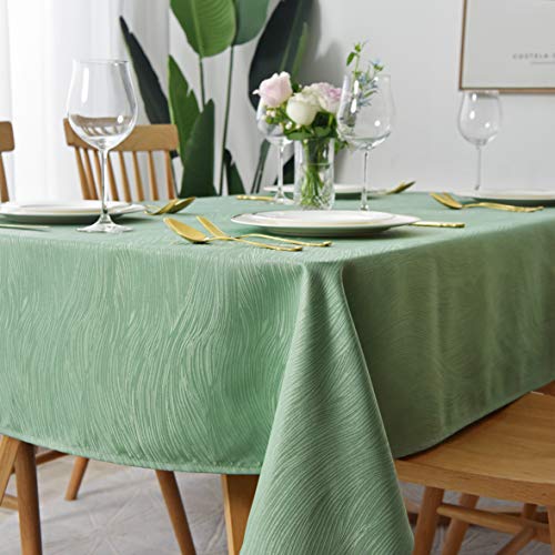 maxmill Jacquard Tablecloth Swirl Design Water Resistance Antiwrinkle Heavy Weight Soft Table Cloth for Buffet Banquet Parties Event Holiday Dinner Square 52 x 52 Inch Sage Green - Image 1