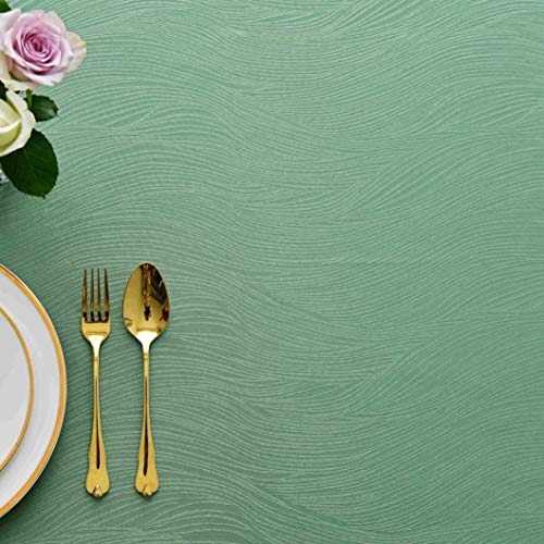 maxmill Jacquard Tablecloth Swirl Design Water Resistance Antiwrinkle Heavy Weight Soft Table Cloth for Buffet Banquet Parties Event Holiday Dinner Square 52 x 52 Inch Sage Green - Image 3