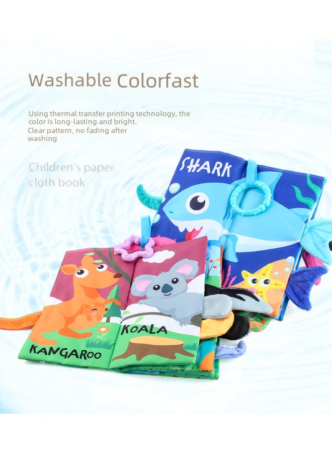 Tiibaby Baby Cloth Book Animal Three-dimensional Tail Early Education Cloth Book Educational Toys Newborn Baby Cloth Book - Image 4
