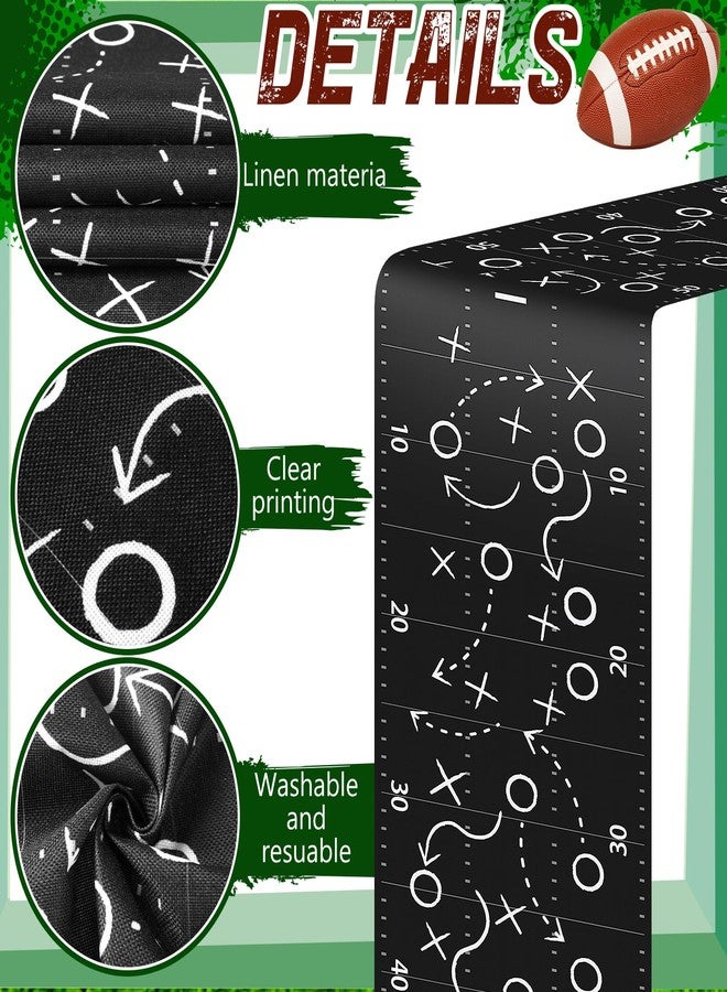 Sliner 4 Pcs Football Table Runner Football Centerpieces for Table Football Themed Party Decor Football Centerpieces for Boy Sports Football Party Football Kitchen Dining Table Runner 13 x 71 Inch - Image 3
