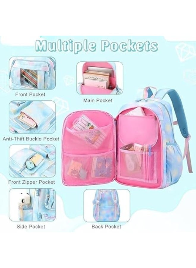 FALAHOM School Backpack for Girls, Girls Backpack, Cartoon School Backpack for Schoolgirl Large Capacity Girl Backpack for Kids - Image 3