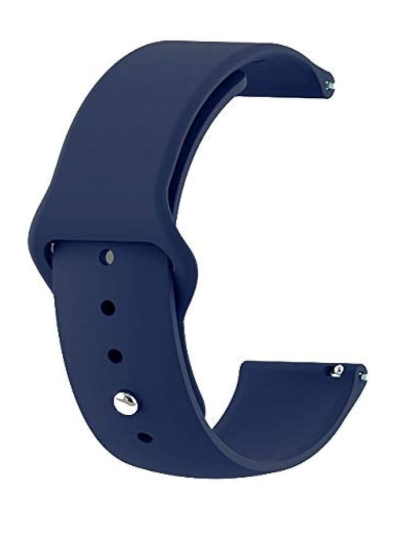 Soft Silicon Strap 20 mm Compatible with all Smart watches and Watches (Blue), Blue, Classic - Image 1