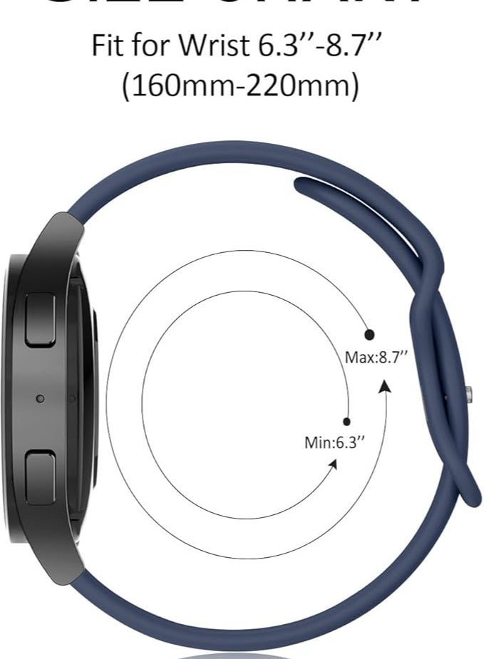 Soft Silicon Strap 20 mm Compatible with all Smart watches and Watches (Blue), Blue, Classic - Image 3