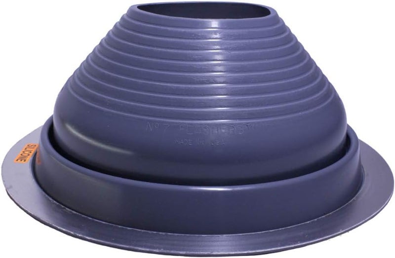 Flashers #7 Silicone Grey High Temp Round Flexible Roof Jack Pipe Boot Metal Roofing Pipe Flashing (Pipe OD 6" to 11") - 100% Made in The USA - Image 1