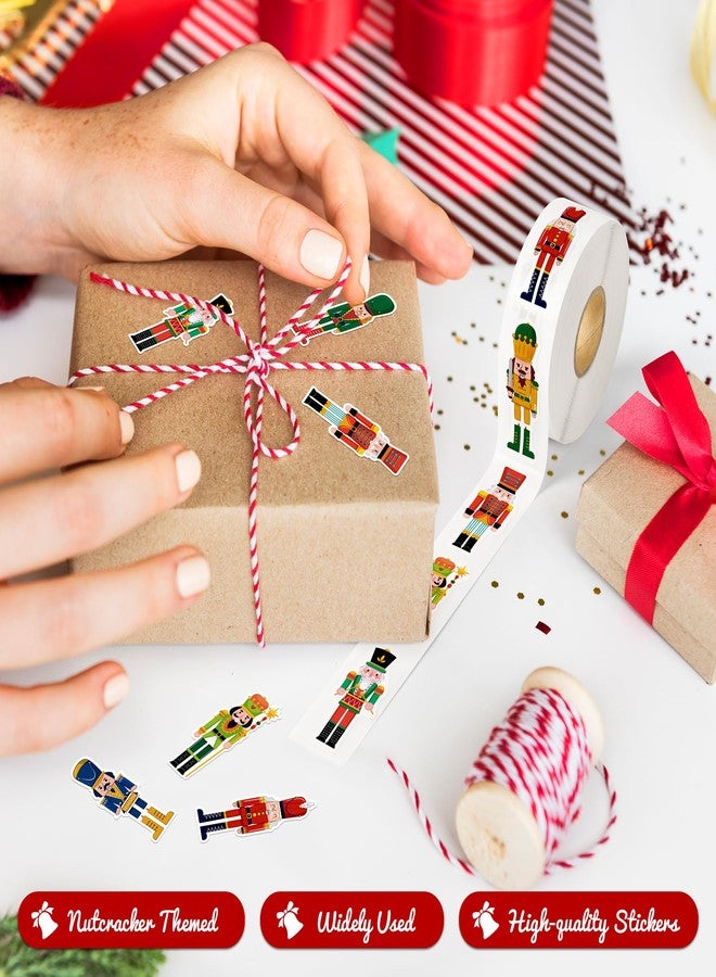 Kirako 500Pcs Christmas Nutcracker Stickers Roll Cute King Soldier Figures Self Adhesive Labels Decals Xmas Winter Holiday DIY Craft Decor School Reward Giveaways Party Favors Gift for Kids, 7 Designs - Image 5