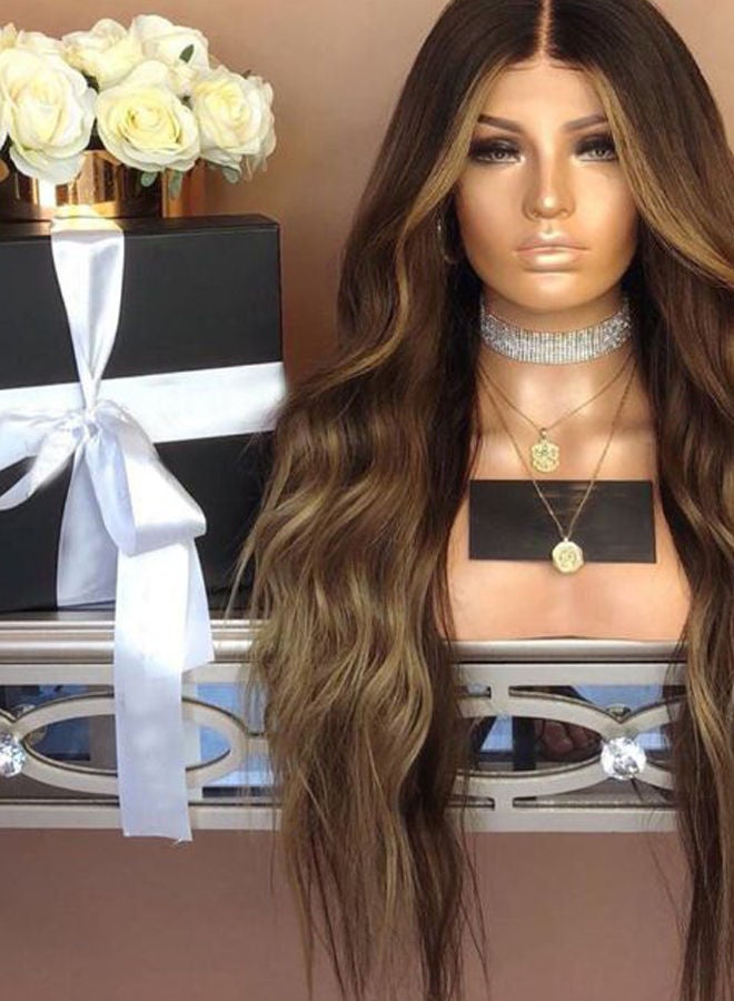 NIBEMINENT Long Curly Hair Wig Brown 70centimeter - Image 2