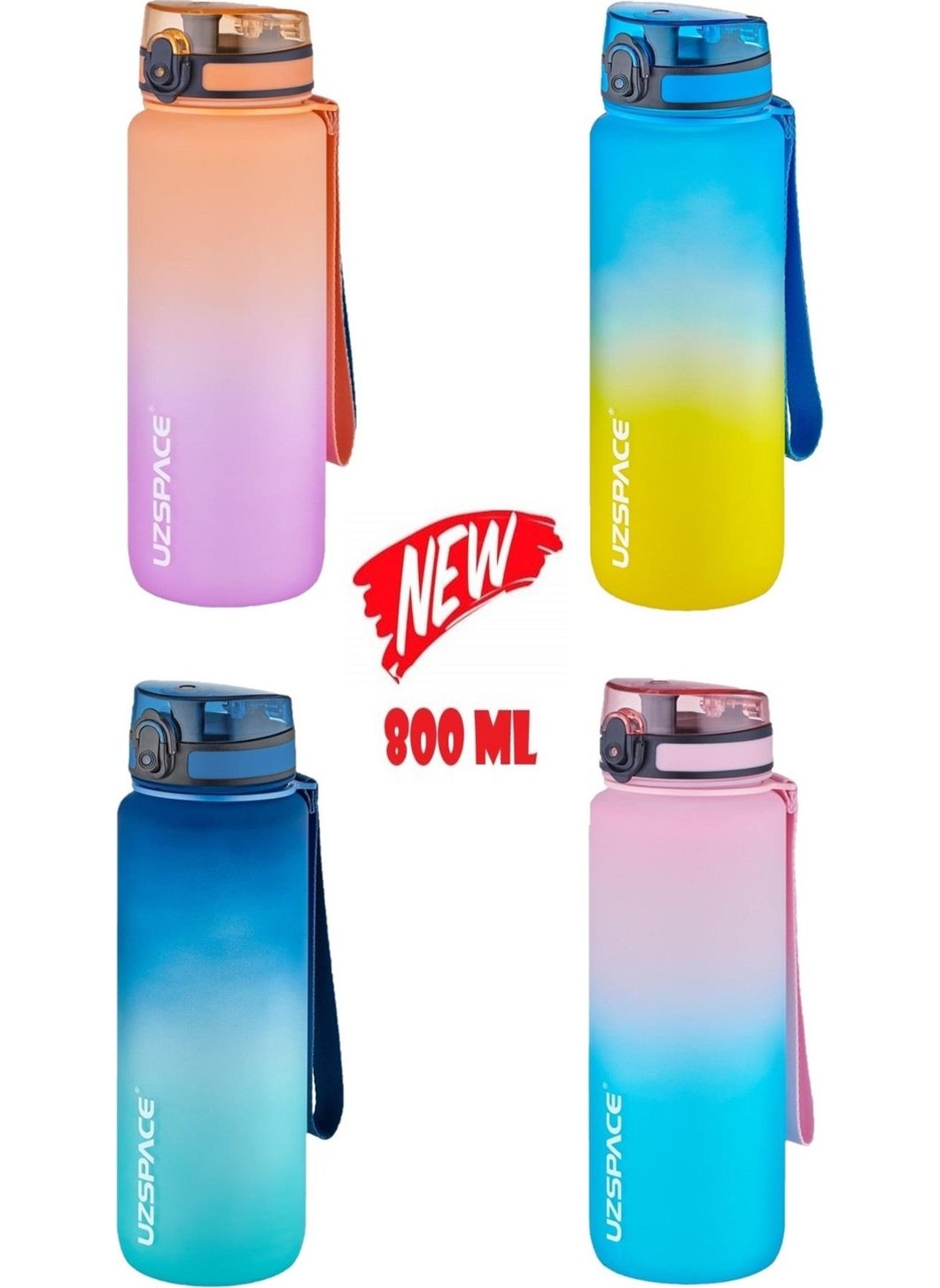 UZSPACE Tritan Flask 800 ml Purple Orange Double Color  - Image 2