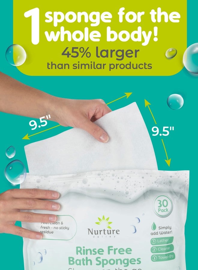 Nurture Valley Sponge Bath Wipes - Large Disposable Wash Cloths for Adults, Seniors, Bedridden, Home Care | Post Surgery Cleansing, Elderly or Disabled Patients | No Rinse Camping Travel Essentials - Image 2