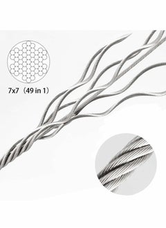 Generic Picture Hanging Rope Wire, 2 Pcs Stainless Steel Wire with Loop and Hook 1.5 mm x 2 m Heavy Duty Frame Hanger Rope for Light Lamp Hardware, Supports up to 20 KG  - Image 3