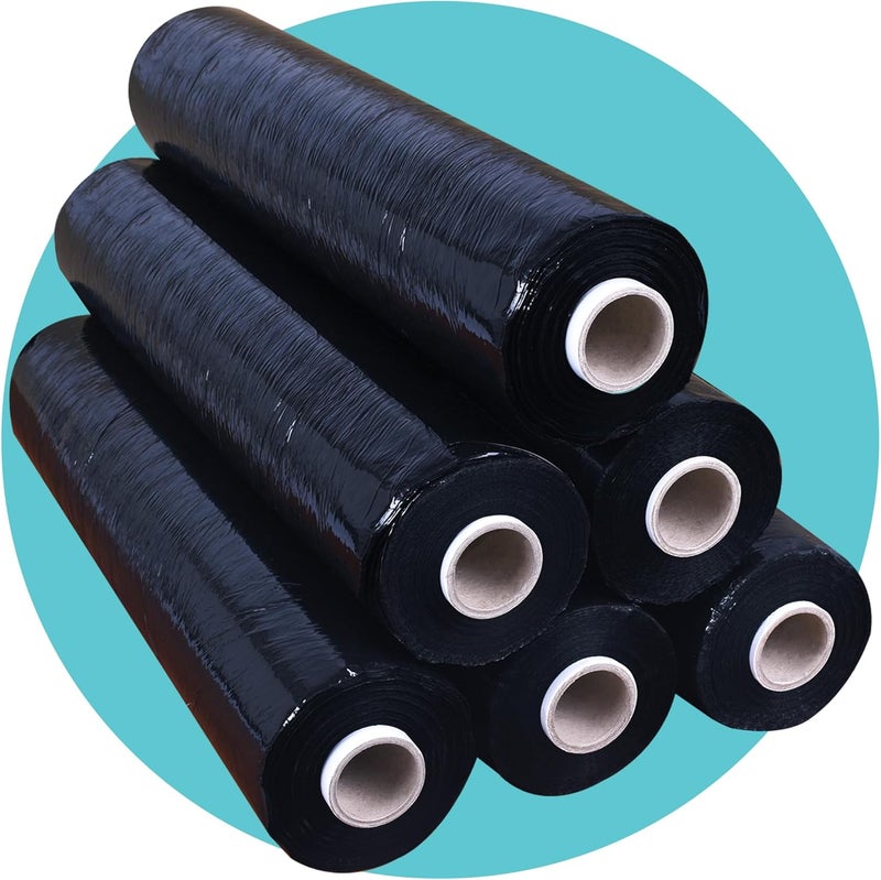 Triplast 400 mm x 250 m Pallet Stretch Shrink Wrap - Black (Pack of 6) - Image 1