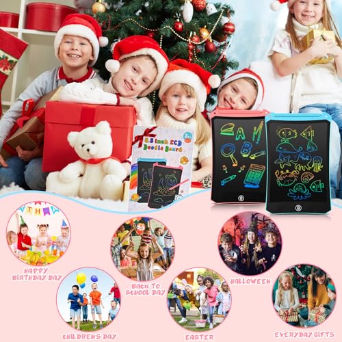 EooCoo Toddler Toys, LCD Writing Tablet for Kids 2 Pack, Kids Stocking Stuffers Toddler Travel Essentials Drawing Pad, No Mess Coloring Books, Road Trip Activities, Age 3-5 Boy Girl Gifts - 8.5 Inch - Image 2