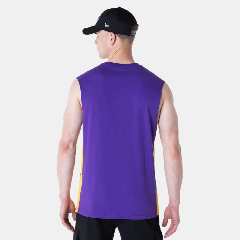 NEW ERA Purple Men's NBA Los Angeles Lakers Panel Sleeveless T-Shirt for Men | Best Price UAE