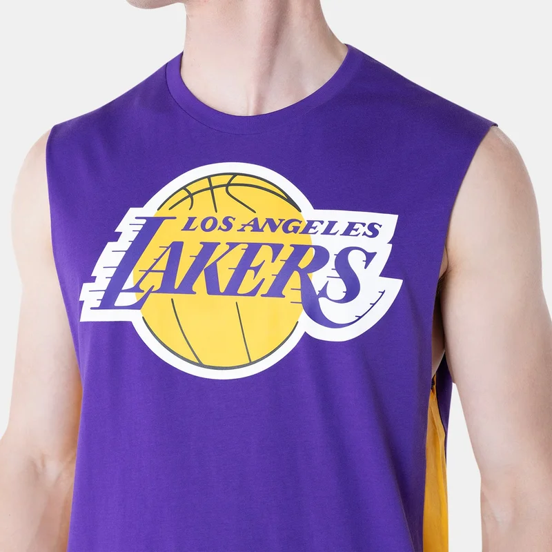 NEW ERA Purple Men's NBA Los Angeles Lakers Panel Sleeveless T-Shirt for Men | Best Price UAE