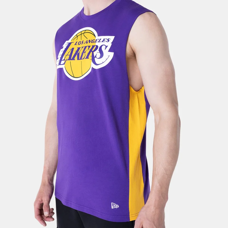 NEW ERA Purple Men's NBA Los Angeles Lakers Panel Sleeveless T-Shirt for Men | Best Price UAE