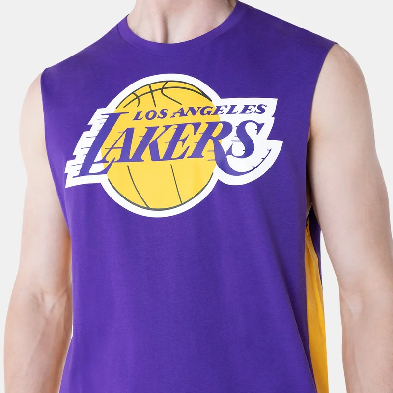 NEW ERA Purple Men's NBA Los Angeles Lakers Panel Sleeveless T-Shirt for Men | Best Price UAE