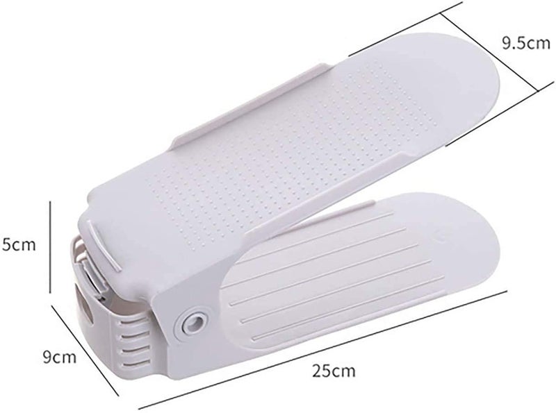 Skyzone Shoe Holder Plastic Space Saving Rack Stand Folding Slots Organizer Holder Closet for Sandals Slipper Heels Boots Flip-Flops (Pack of 6) - Image 2