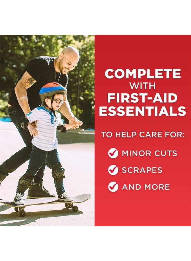 Johnson & Johnson All-Purpose Portable Compact First Aid Kit for Minor Cuts, Scrapes, Sprains u0026 Burns, Ideal for Home, Car, Travel, Camping and Outdoor Emergencies, 160 pieces - Image 3