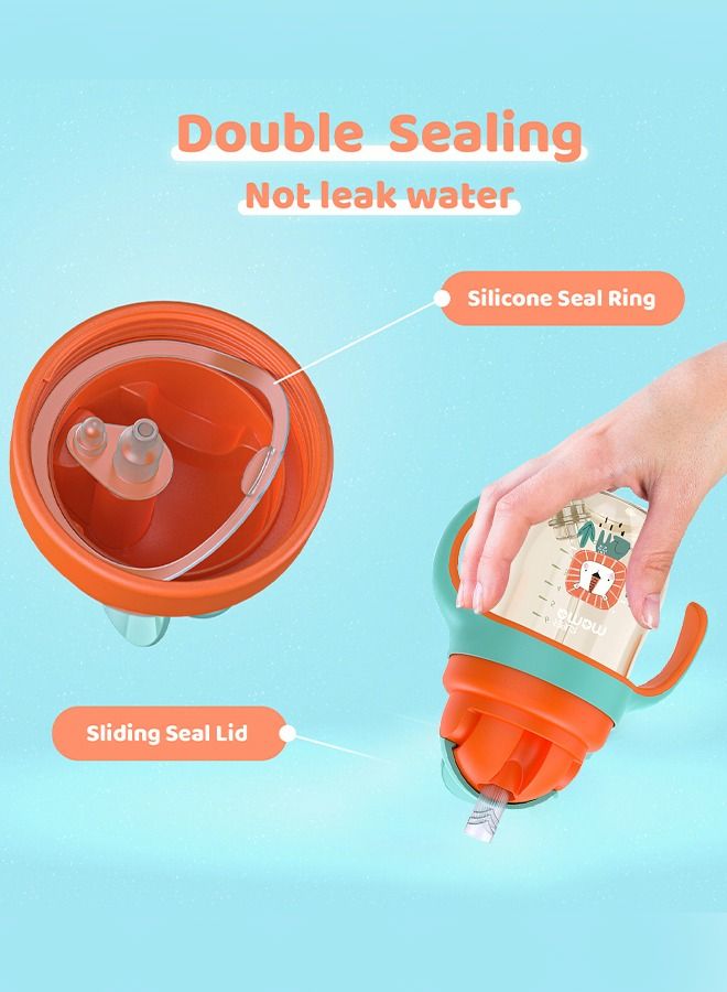 PPSU Baby Sippy Cup Boys and Girls Toddler Straw Cups Kids Water Bottle Spill Proof for School Outdoor Or Indoor BPA Free Easy To Hold 266ml
