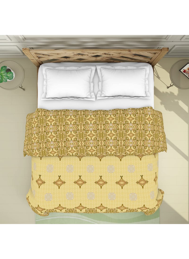 SPACES Spaces 100 Cotton Shell Quilt Double High Absorbency Tencel Fibre Ultra Soft 210 Tc Light Yellow Quilt for Double Bed  - Image 3
