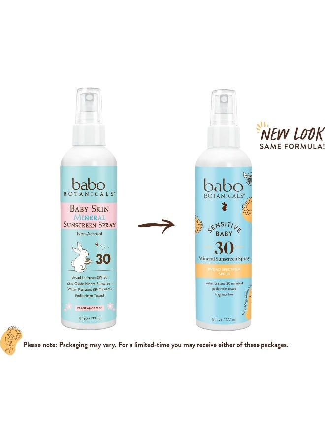 Babo Botanicals Babo Botanicals Baby Skin Mineral Sunscreen Spray SPF 30 with 100% Zinc Oxide Active, Water-Resistant, Unscented - Image 2