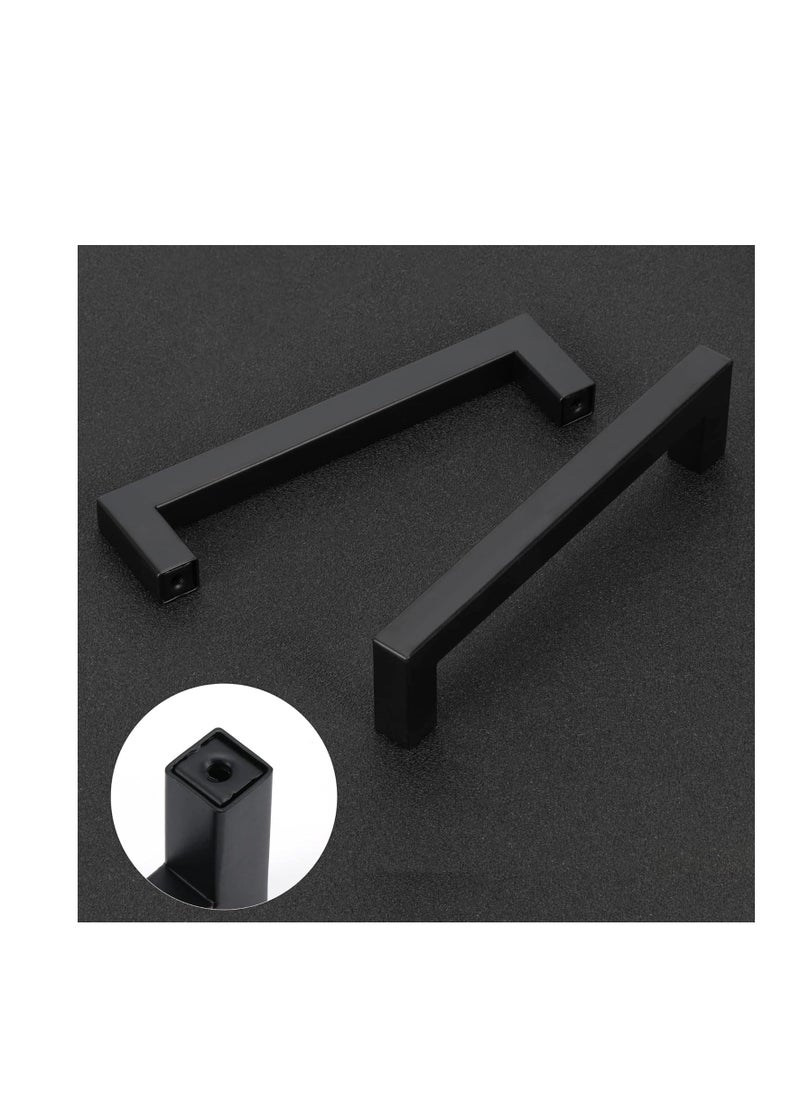 FIRST PRO Cabinet Pulls Matte Black | Cabinet Handles Square Drawer Pulls Hole To Hole 160mm and Full Length 172mm | Stainless Steel Kitchen Door Cupboard Cabinet Handles | Drawer Hardware Handles  - Image 3