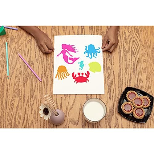 SWAGSTATION Kids' Sea Animal & Mermaid Jellyfish Alphabet Stencils - 12x12 Inches - Image 4