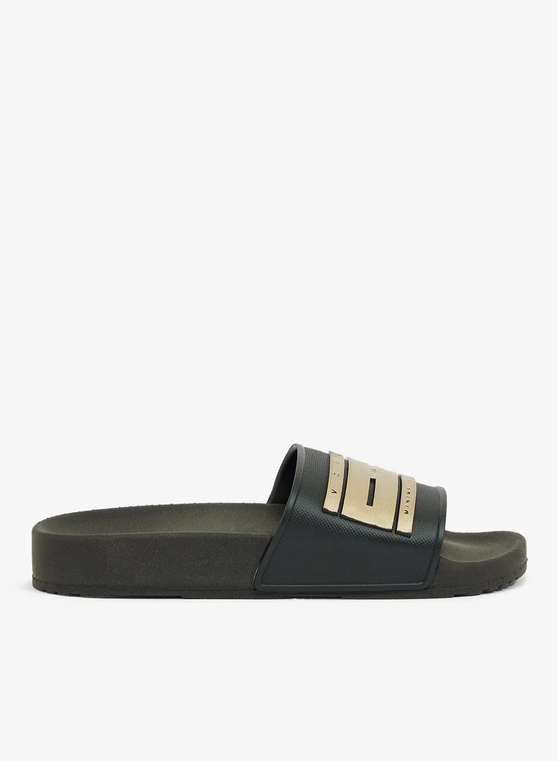 Slide London Women'S Anti Slip Sole Single Strap Sandals - Black