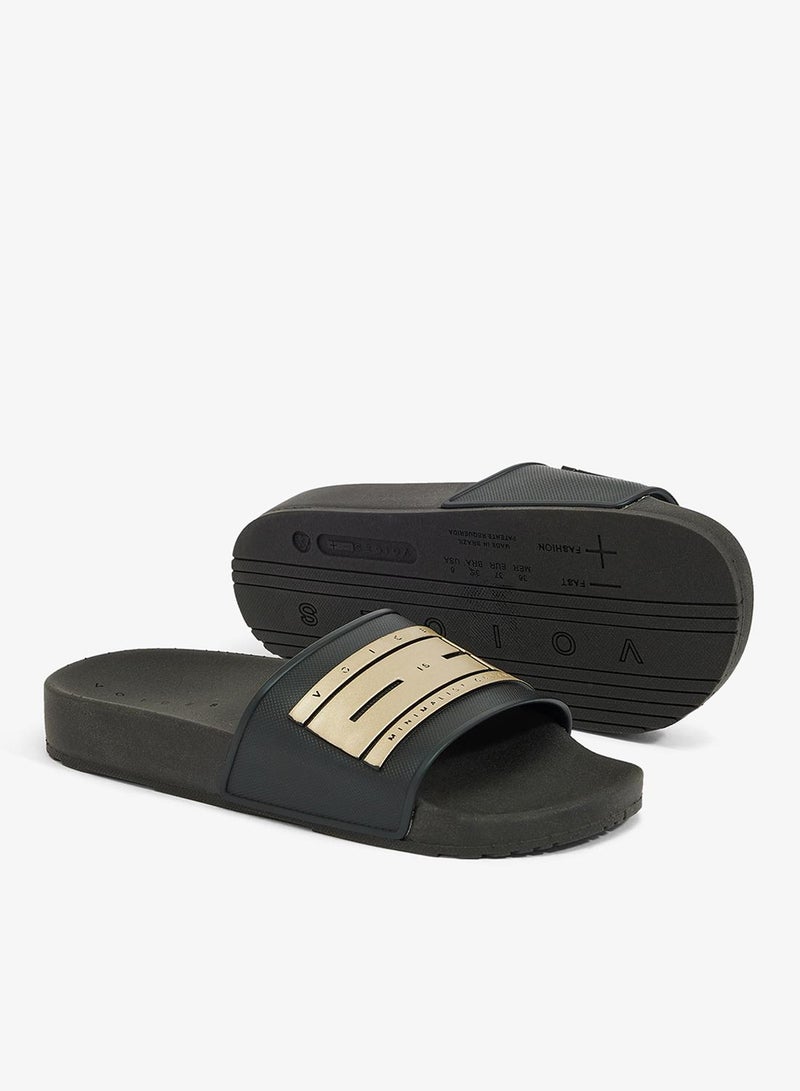 Voices Slide London Women'S Anti Slip Sole Single Strap Sandals - Black - Image 3