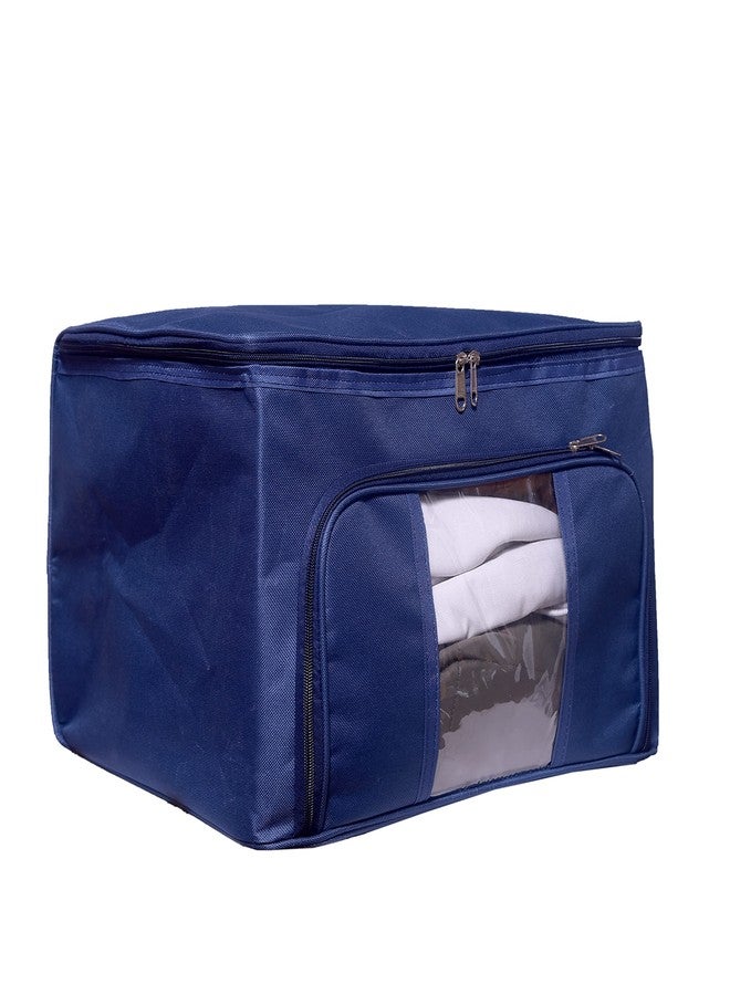 ABBASI Storage Bags - Closet Organizer Cloth Storage Bag for Wardrobe, Saree Cover (Pack of 2, Navy Blue) - Image 3