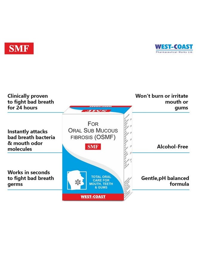 WEST COAST جل غسول فموي ويست كوست SMF لالتهاب الأنسجة تحت المخاطية للعناية الكاملة بالفم، الأسنان واللثة 12 مل - Image 3