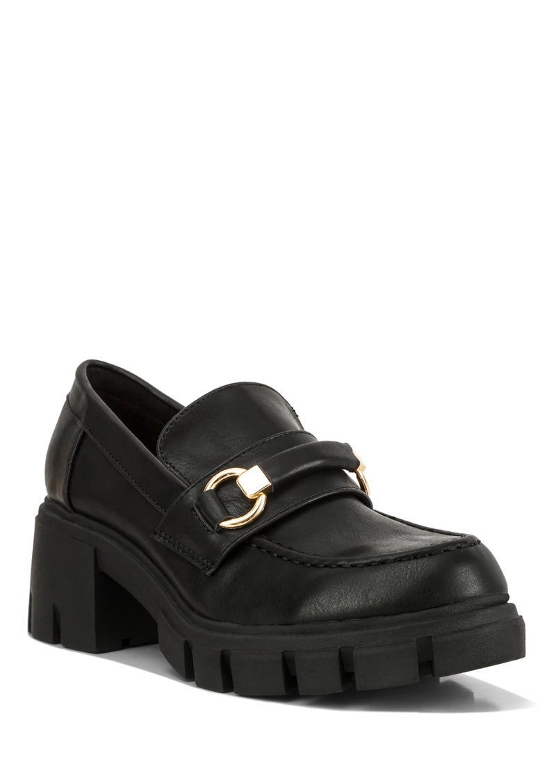 London Rag Black Chunky Platform Loafers  - Image 2
