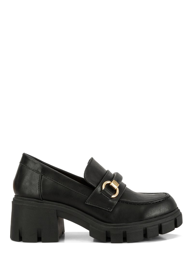 London Rag Black Chunky Platform Loafers  - Image 1