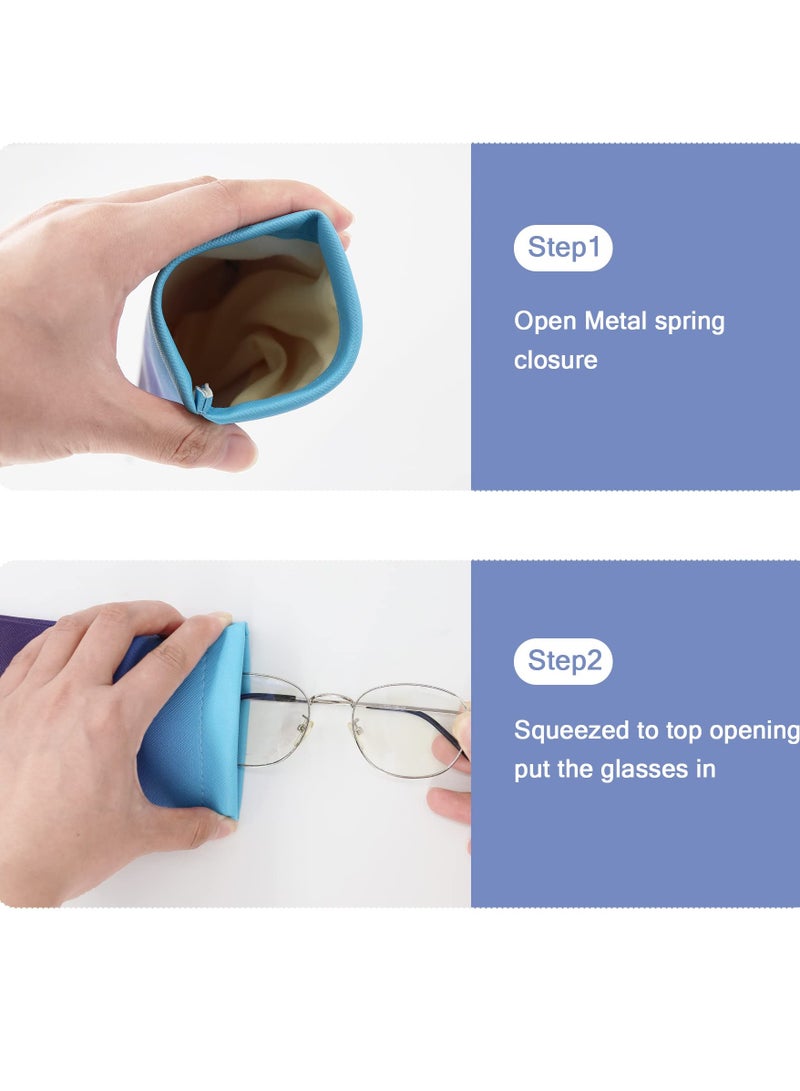 3-Pack Soft PU Sunglasses Cases, Waterproof Portable Travel Pouches for Women, Stylish Leather Eyewear Bags for Spectacles and Sunglasses. - Image 3