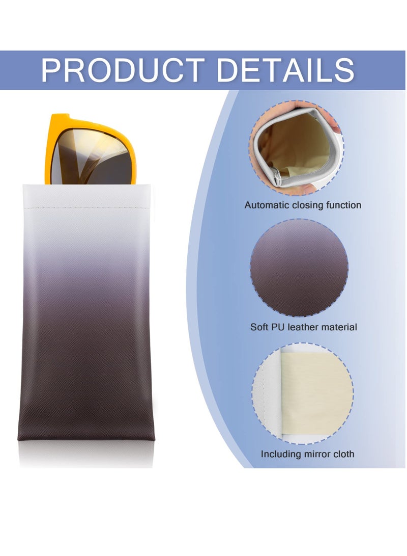 3-Pack Soft PU Sunglasses Cases, Waterproof Portable Travel Pouches for Women, Stylish Leather Eyewear Bags for Spectacles and Sunglasses. - Image 2