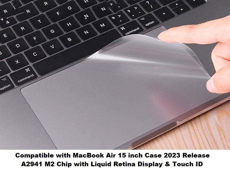 Midkart Smooth Trackpad Protector Compatible with MacBook Air 15 inch Case M4 A3241 M3 A3114 M2 A2941 with Liquid Retina Display & Touch ID Release 2025 2024 2023 Bubble-Free Protector, Matte - Image 3