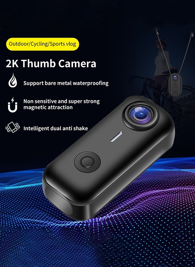 Mini Body Camera, Wearable Action Body Cam, Thumb Size Hands Free Recording Body Worn Camera, Premium Portable Camcorder Mount Anywhere for Pet Walking, Work, Travel (Black, 64GB) - Image 4