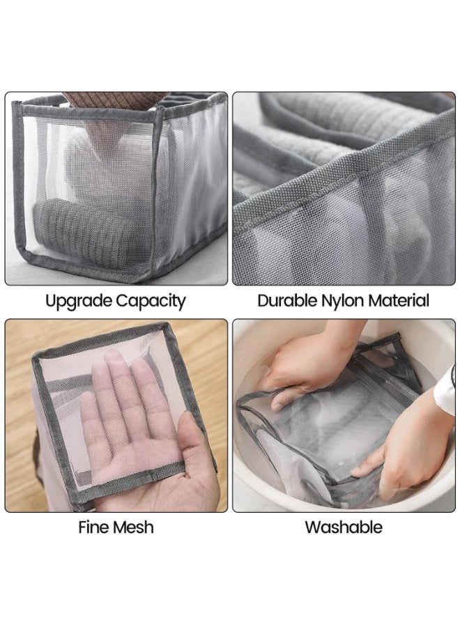 AIWANTO 6-Pack Foldable Drawer Organizers Closet Storage Boxes for Underwear, Socks, Bras, Panties, Ties & More - Image 4