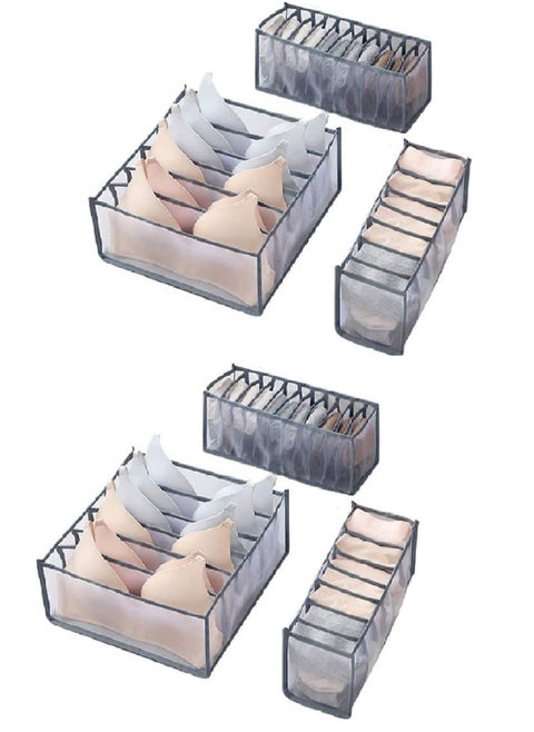 6-Pack Foldable Drawer Organizers Closet Storage Boxes for Underwear, Socks, Bras, Panties, Ties & More