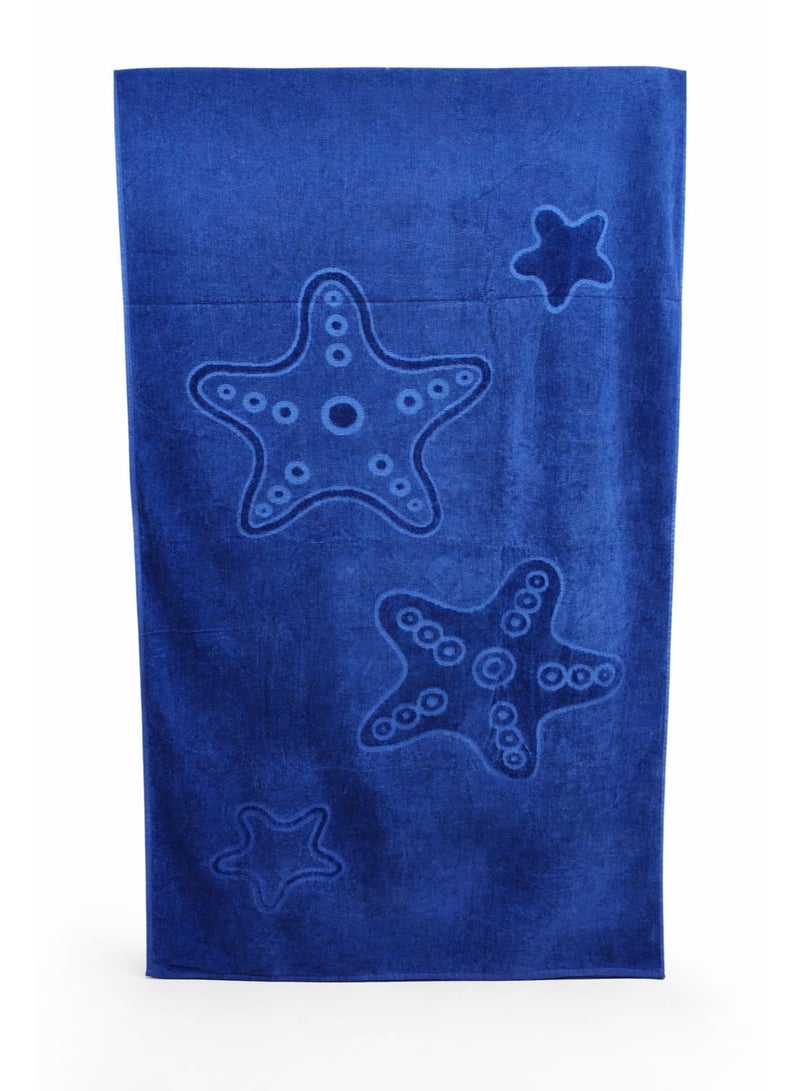 Cotton towel with a velvet lining, 90x150 cm - Image 1