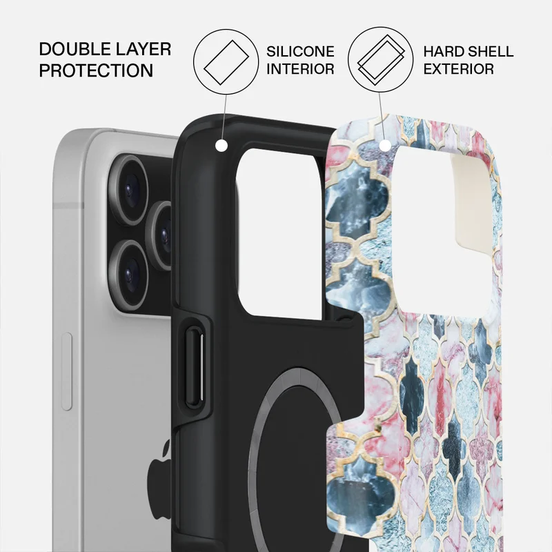 BURGA iPhone 17 Pro Max Pink Beach Premium Case Compatible with Hybrid Dual-Layer Hard Shell + Silicone Protection - Scratch-Resistant Shockproof Mobile Cover