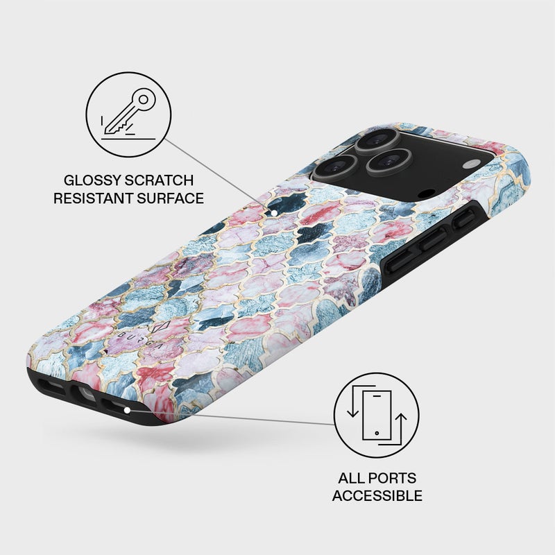 BURGA iPhone 17 Pro Max Pink Beach Premium Case Compatible with Hybrid Dual-Layer Hard Shell + Silicone Protection - Scratch-Resistant Shockproof Mobile Cover - Image 3