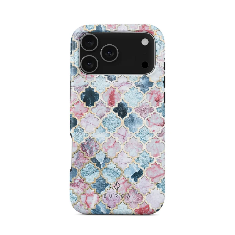 BURGA iPhone 17 Pro Max Pink Beach Premium Case Compatible with Hybrid Dual-Layer Hard Shell + Silicone Protection - Scratch-Resistant Shockproof Mobile Cover