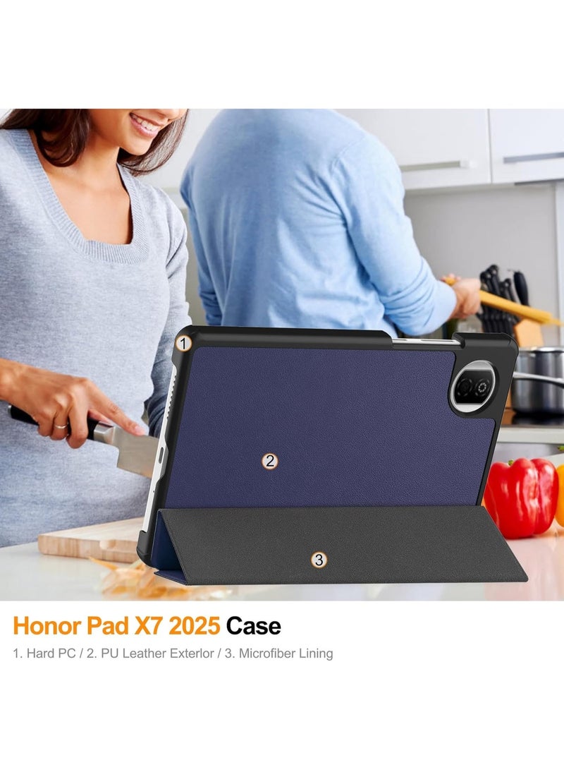 جراب متوافق مع جهاز Honor Pad X7 مقاس 8.7 بوصة، مزود بوظيفة حامل، وغطاء ذكي مع خاصية التشغيل/الإيقاف التلقائي، وغطاء واقٍ من مادة TPU المقاومة للخدش - أزرق - Image 2