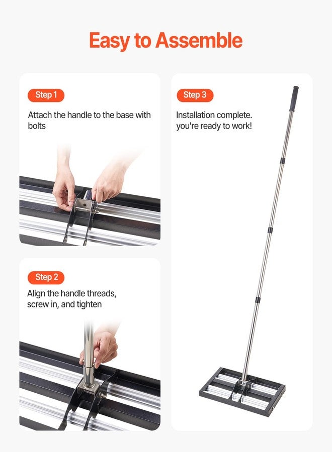 VEVOR Lawn Squeegee 760 x 254 mm Base Plate Levelawn Tool Aluminium Alloy and Q235 Steel Levelingrake 1981 mm Pole Base Plate Golf Grass Levelawn for Leveling Sand Soil Compost and Moss - Image 5