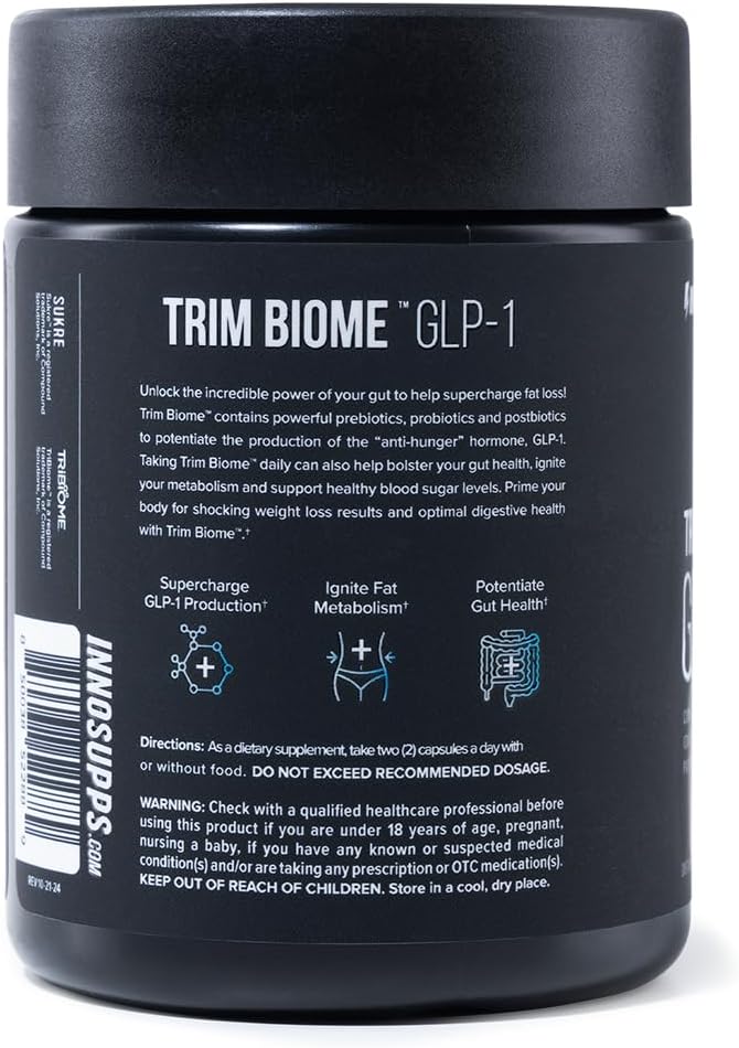 InnoSupps Trim Biome GLP1  Gut Health  Metabolic Support  Prebiotic  Probiotic  Postbiotic  Akkermansia  Berberine  60 Capsules 30 Servings - Image 5