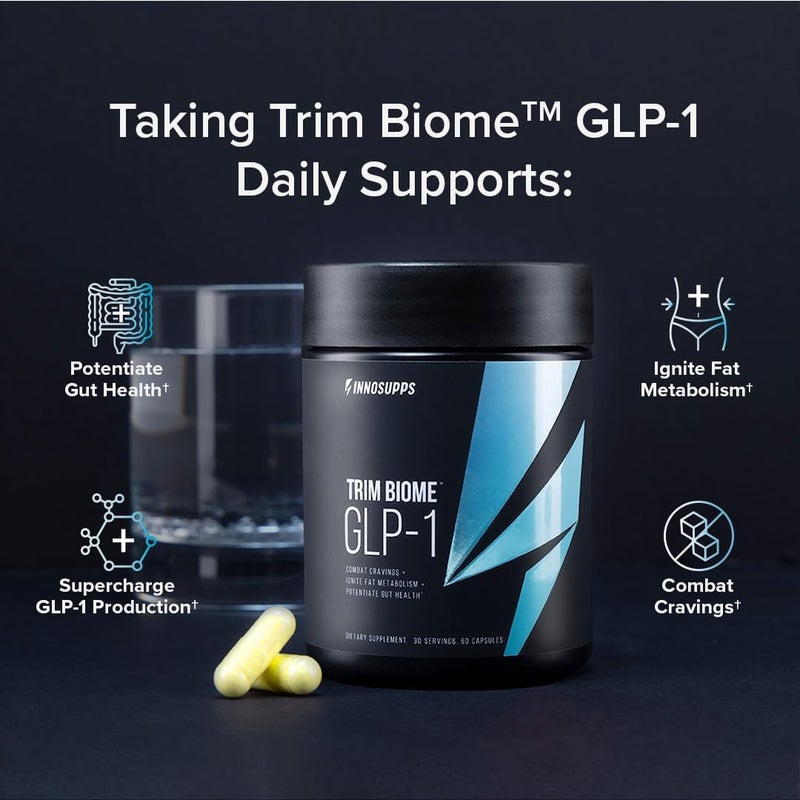 InnoSupps Trim Biome GLP1  Gut Health  Metabolic Support  Prebiotic  Probiotic  Postbiotic  Akkermansia  Berberine  60 Capsules 30 Servings - Image 2