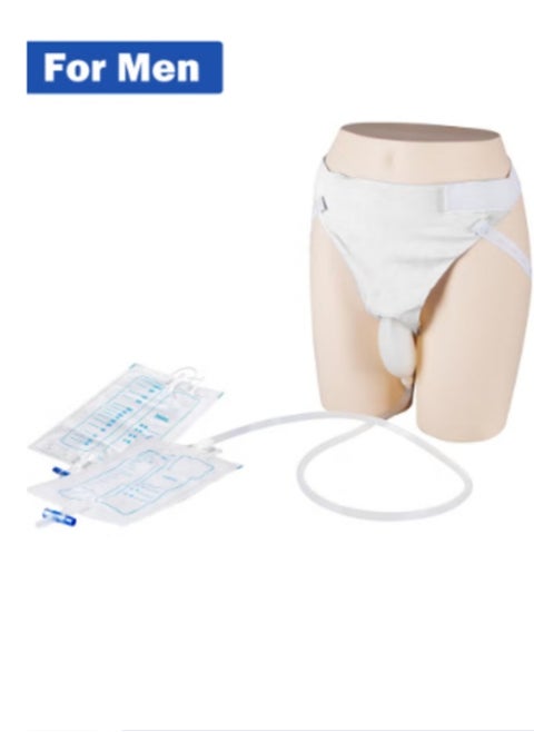 Wearable Urine Collector with 2000ml and 1000ml Reusable Silicone Urine Catheter Bag for Men